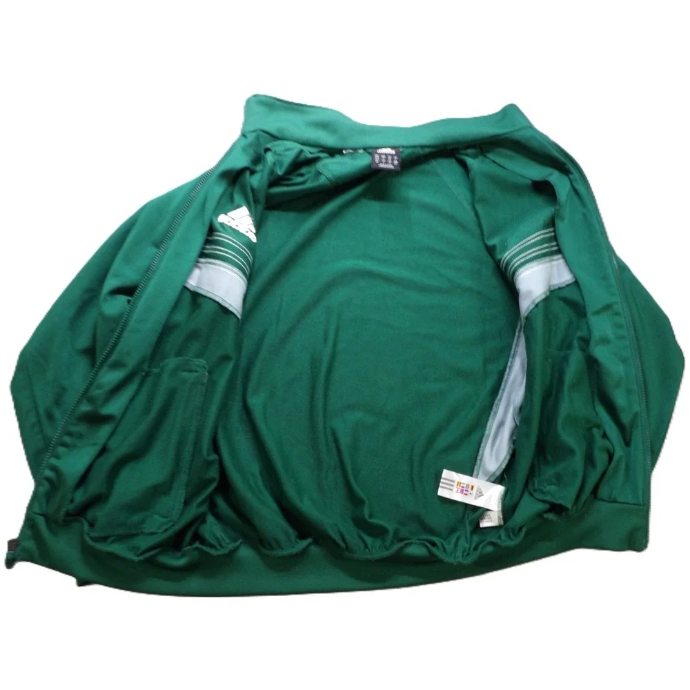 VTG Adidas Track Jacket Men Small Green Y2K Fencing Team Player Issued Full Zip